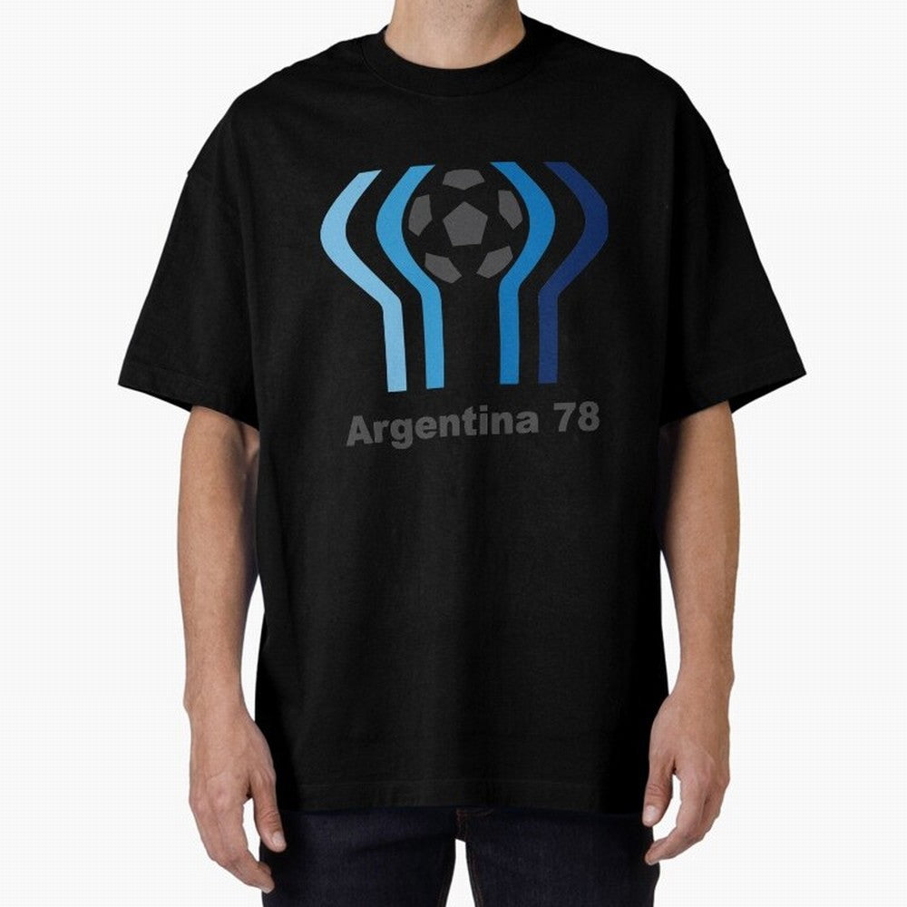 Retro Word Cup Logo1 Oversized T-Shirt Cheer through Every Moment of Global Football Passion for FIFA World Cup 2026, Driven by Mbappe, Brazil, Portugal and Argentina, Goal Celebration Energy, Supporter Heritage, Football Icons and Worldwide