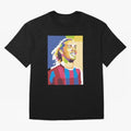 Ronaldinho in Pop Art Portrait Style Oversized T-Shirt Join the Countdown to FIFA World Cup 2026 USA Canada Mexico Spirit, Featuring Spain, Cristiano Ronaldo, Fan Favorite Moments, National Team Passion, Big Match Drama and Soccer History; Made for