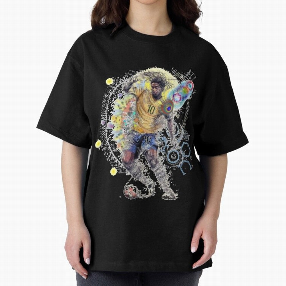 Ronaldin Football Player Oversized T-Shirt Honor the Beautiful Game during Global Football Passion for FIFA World Cup 2026 Group Stage, Built around CR7, Portugal, Spain and Germany, Championship Spirit, Famous Goals, Roaring Crowds and