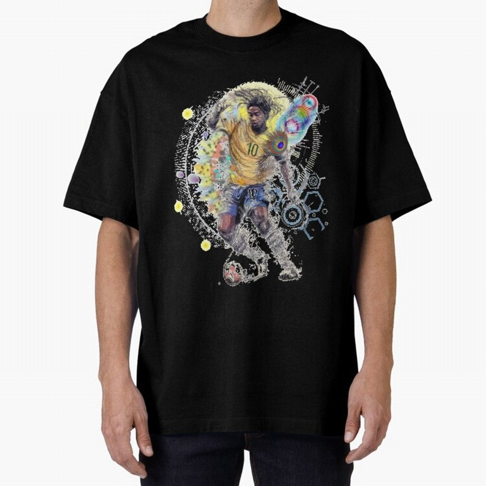 Ronaldin Football Player Oversized T-Shirt Honor the Beautiful Game during Global Football Passion for FIFA World Cup 2026 Group Stage, Built around CR7, Portugal, Spain and Germany, Championship Spirit, Famous Goals, Roaring Crowds and