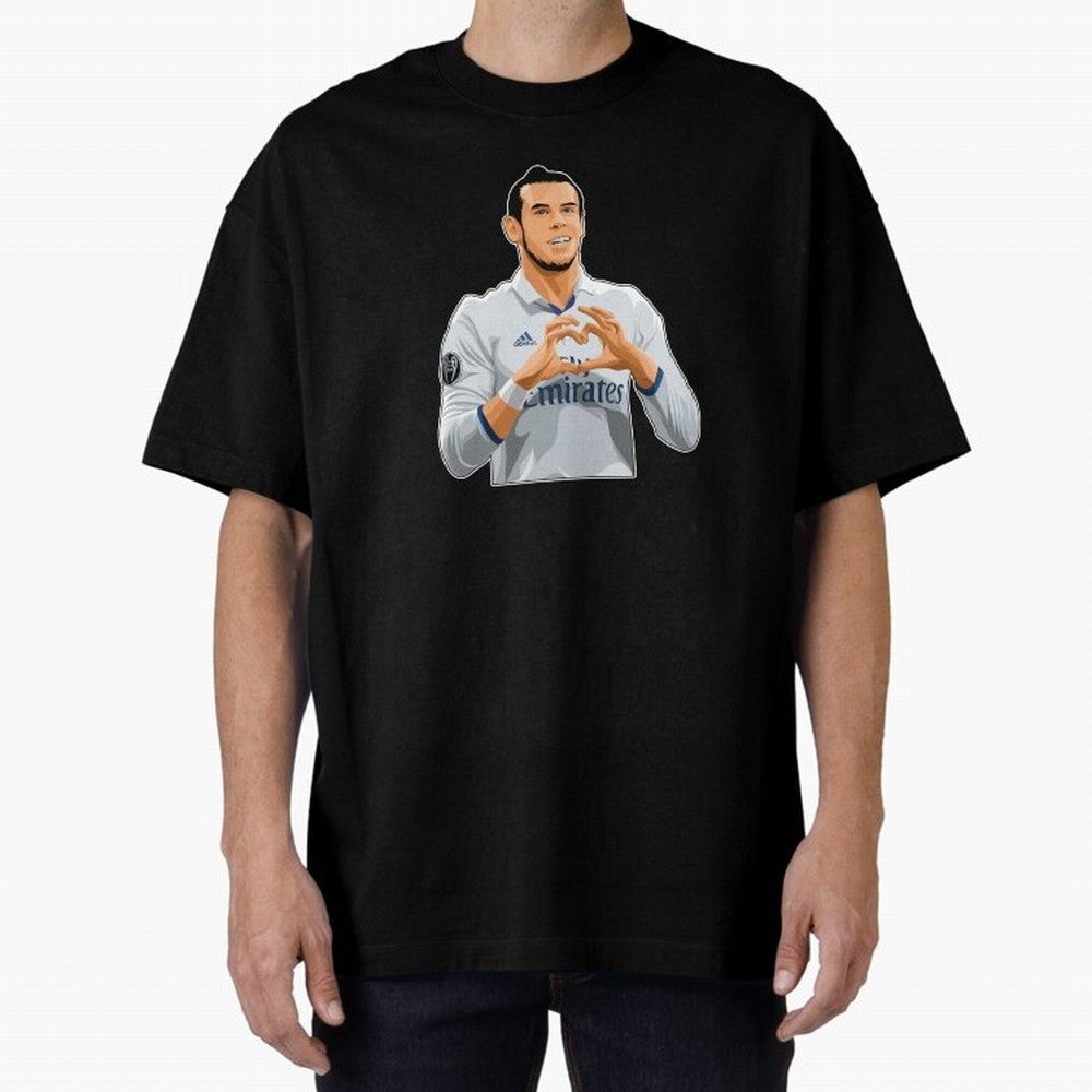Gareth Bale Love Sign Celebration Oversized T-Shirt Support Your Favorite Stars during FIFA World Cup 2026 Group Stage Spirit, Filled with Netherlands, Messi, Stadium Memories, Football Loyalty, International Chants and Championship Tradition;
