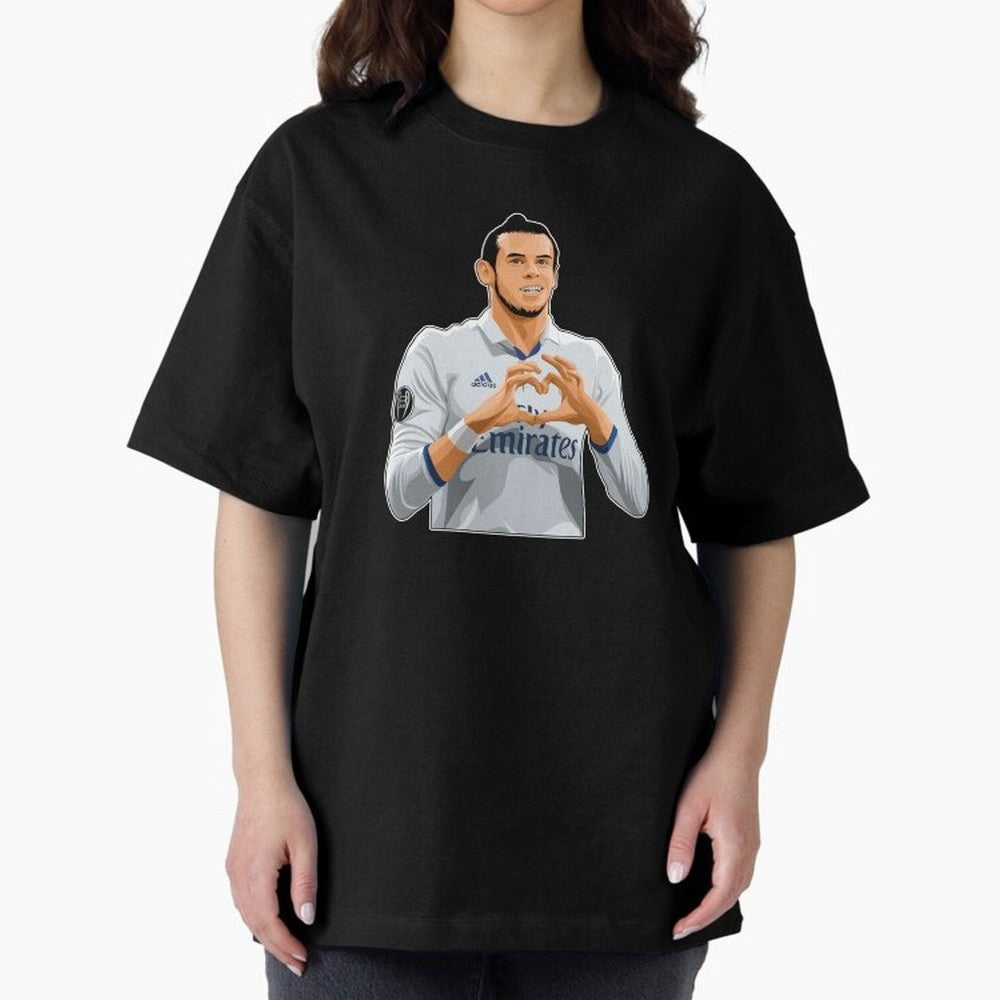 Gareth Bale Love Sign Celebration Oversized T-Shirt Support Your Favorite Stars during FIFA World Cup 2026 Group Stage Spirit, Filled with Netherlands, Messi, Stadium Memories, Football Loyalty, International Chants and Championship Tradition;