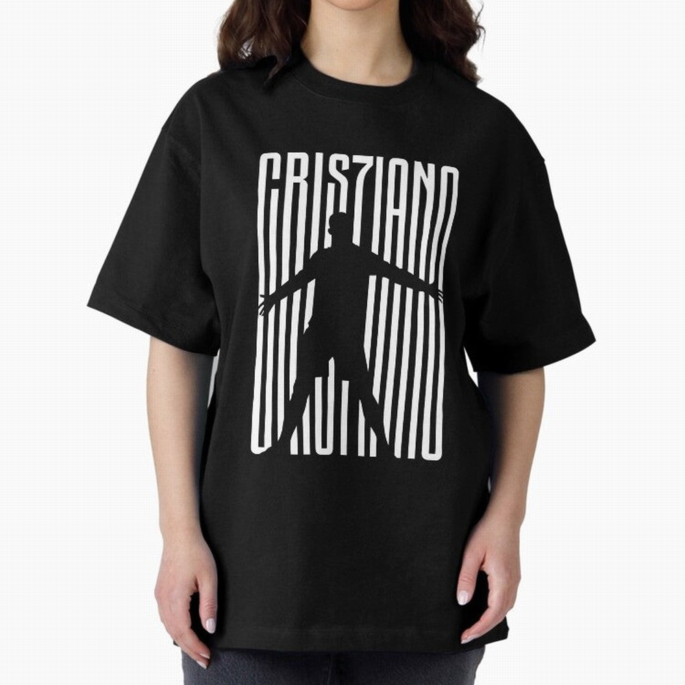 Christiano Ronaldo Icon black Jersey 2023 Oversized T-Shirt Fuel Your Fan Pride for Match Day Hype around FIFA World Cup 2026 USA Canada Mexico, Mbappe, Argentina, France and Brazil, Stadium Chants, National Pride, Trophy Dreams and Unforgettable