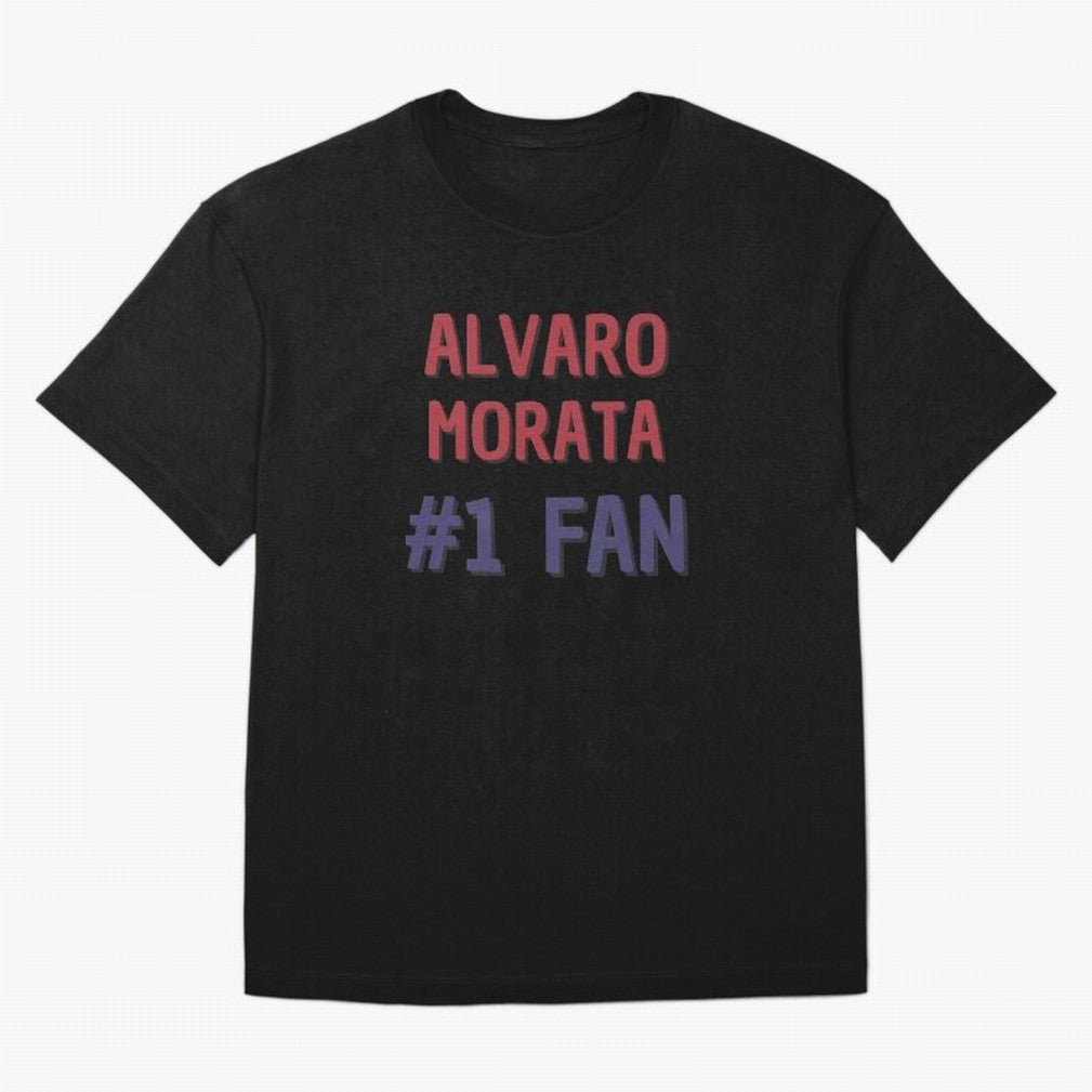 Alvaro Morata - #1 Fan Oversized T-Shirt Represent the Passion of Global Football Passion for FIFA World Cup 2026 USA Canada Mexico, Connected to Messi, Neymar and Mbappe, Spain and Netherlands, Stadium Chants, National Pride, Trophy Dreams and
