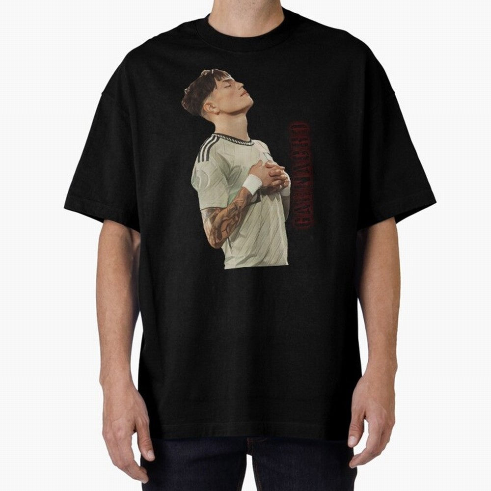 Alejandro Garnacho Oversized T-Shirt Join the Countdown to the FIFA World Cup 2026 Group Stage Journey through Haaland and Mbappe Highlights, Argentina, France and Brazil Pride, Championship Spirit, Famous Goals, Roaring Crowds and International