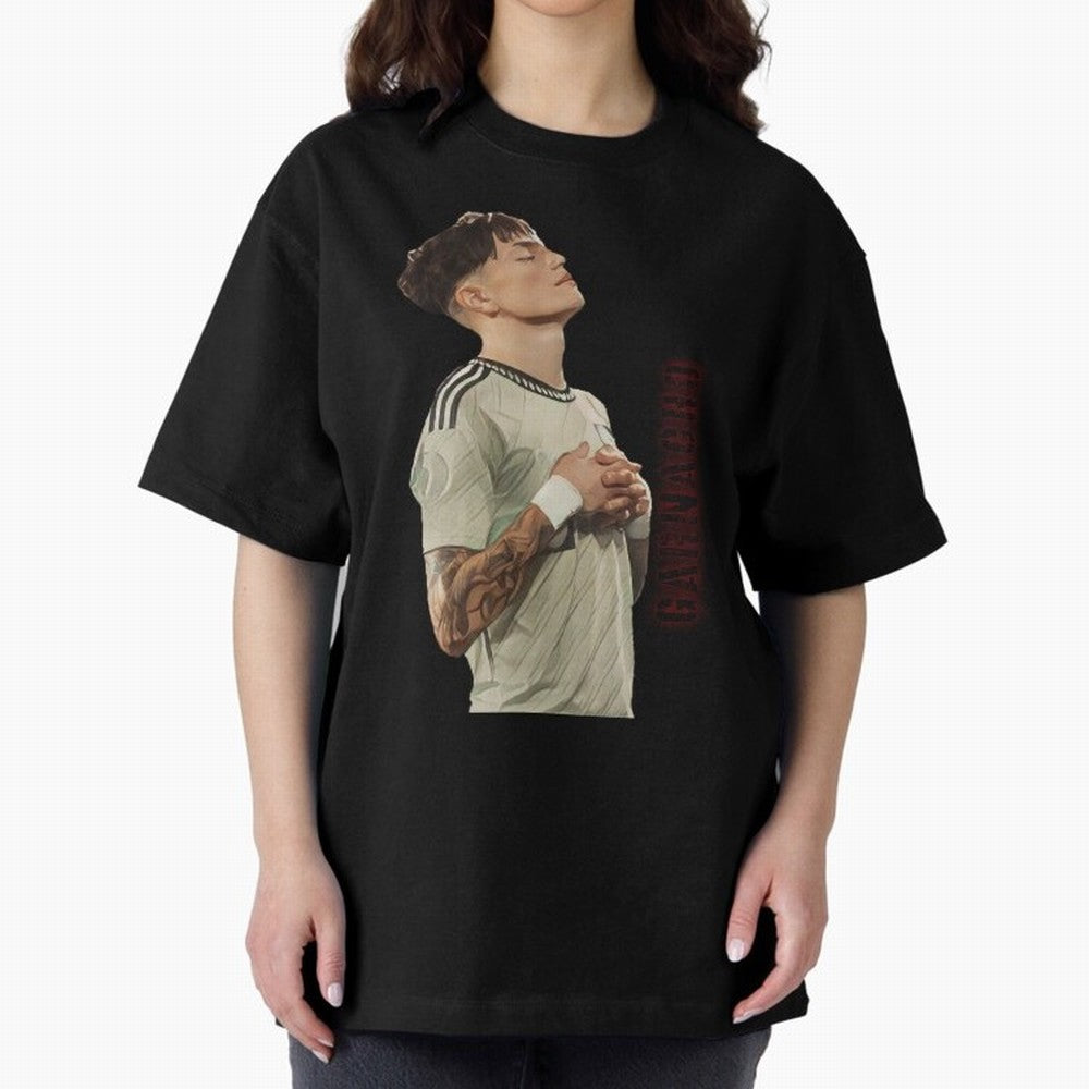 Alejandro Garnacho Oversized T-Shirt Join the Countdown to the FIFA World Cup 2026 Group Stage Journey through Haaland and Mbappe Highlights, Argentina, France and Brazil Pride, Championship Spirit, Famous Goals, Roaring Crowds and International