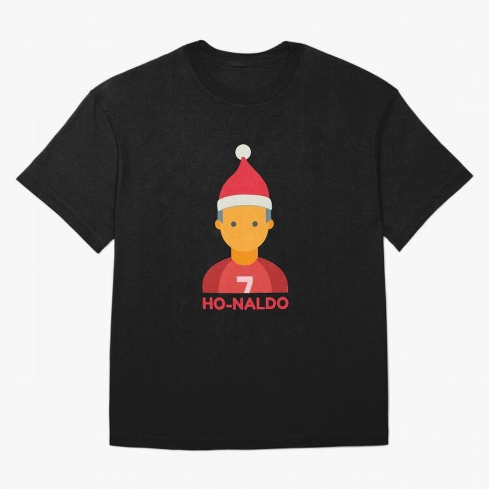 HO-NALDO - Funny Ronaldo Christmas Oversized T-Shirt Show Passion for the Stars of the FIFA World Cup 2026 Journey through Messi, CR7 and Mbappe Highlights, England Pride, Soccer Culture, Superstar Moments, National Team Dreams and Competitive