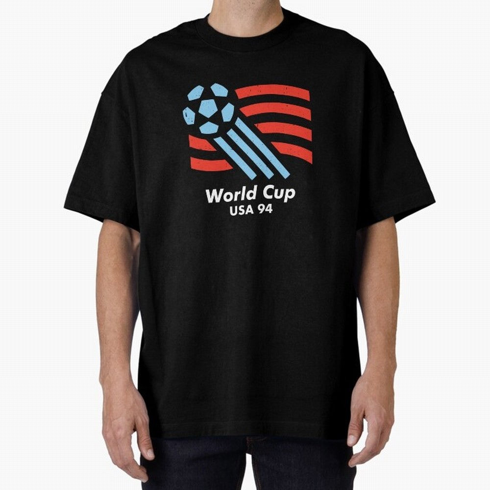 World Cup USA 94 Oversized T-Shirt Feel the Trophy Chase of Match Day Hype around FIFA World Cup 2026 Group Stage, Messi, Neymar and Mbappe, Spain, Championship Spirit, Famous Goals, Roaring Crowds and International Football Unity; Ideal for Fans