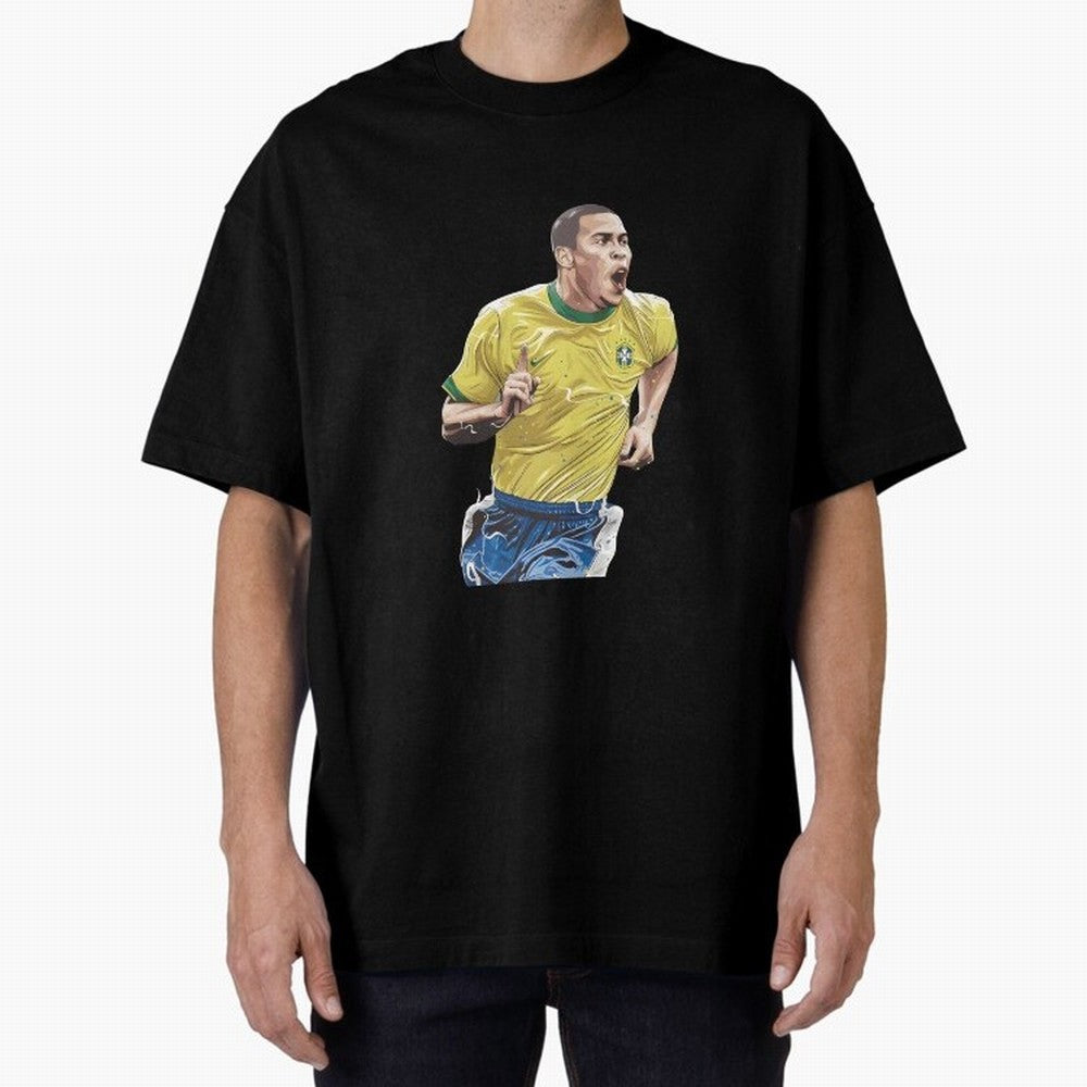 R9, El Grande Ronaldo Nazario Oversized T-Shirt Remember Iconic Moments from FIFA World Cup 2026 Spirit, Made for Spain, Mbappe, Retro Football Energy, Iconic Rivalries, Trophy Chase Drama and Stadium Atmosphere; Ideal for Football Dads, Football