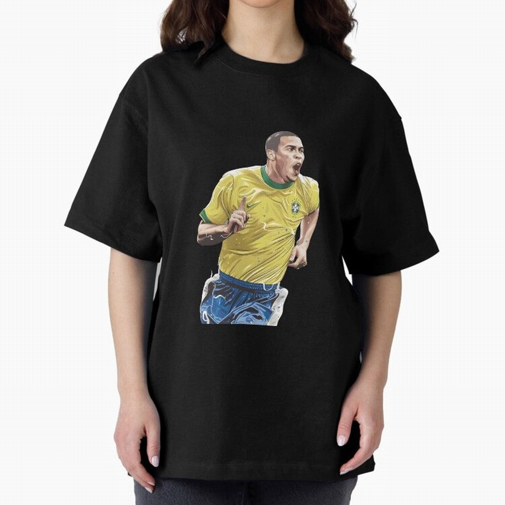 R9, El Grande Ronaldo Nazario Oversized T-Shirt Remember Iconic Moments from FIFA World Cup 2026 Spirit, Made for Spain, Mbappe, Retro Football Energy, Iconic Rivalries, Trophy Chase Drama and Stadium Atmosphere; Ideal for Football Dads, Football