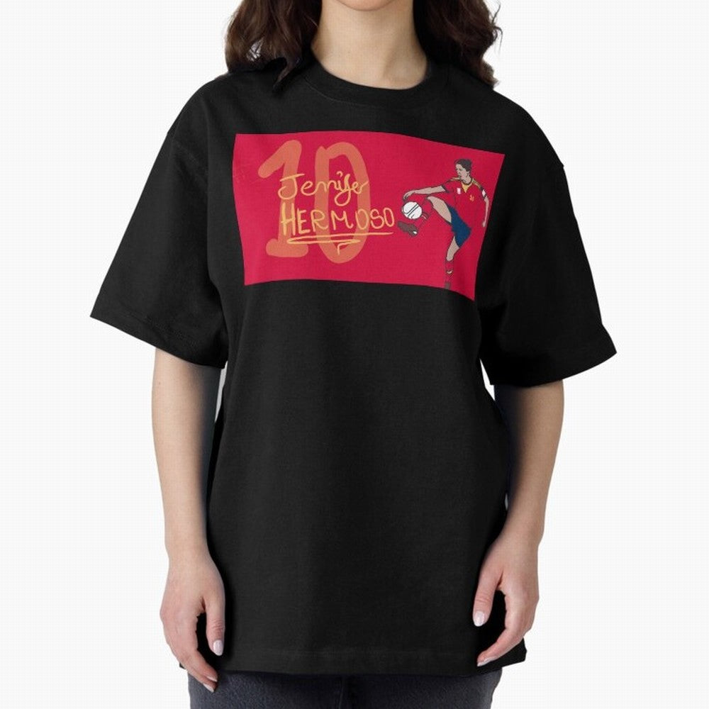 Jennifer Hermoso Oversized T-Shirt Support Your Favorite Stars during the FIFA World Cup 2026 USA Canada Mexico Journey through Neymar, Haaland and Cristiano Ronaldo Highlights, Spain Pride, Classic Soccer Heritage, Championship Pressure, Fan