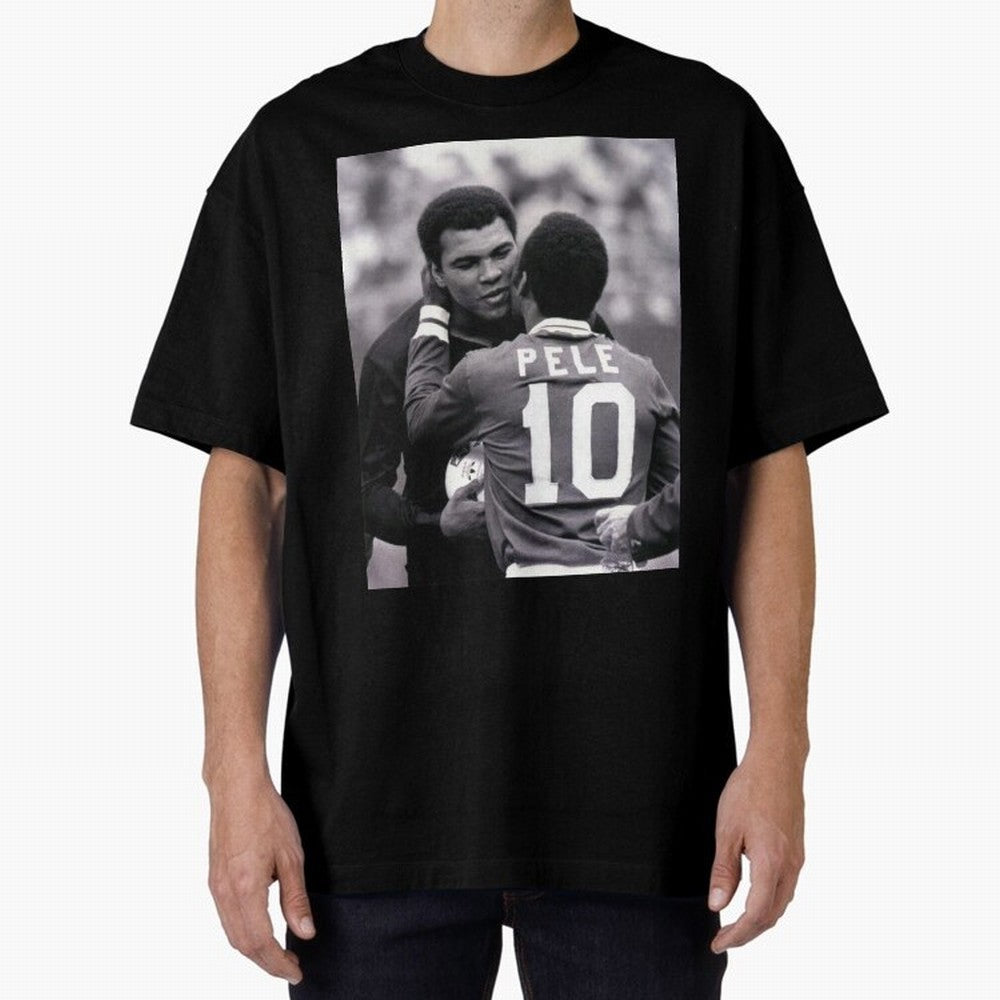 The Boxing Legend Meet The Football Legend Poster Oversized T-Shirt Showcase FIFA World Cup 2026 USA Canada Mexico for Fans of Neymar and Spain, Bringing Championship Spirit, Famous Goals, Roaring Crowds and International Football Unity; Created
