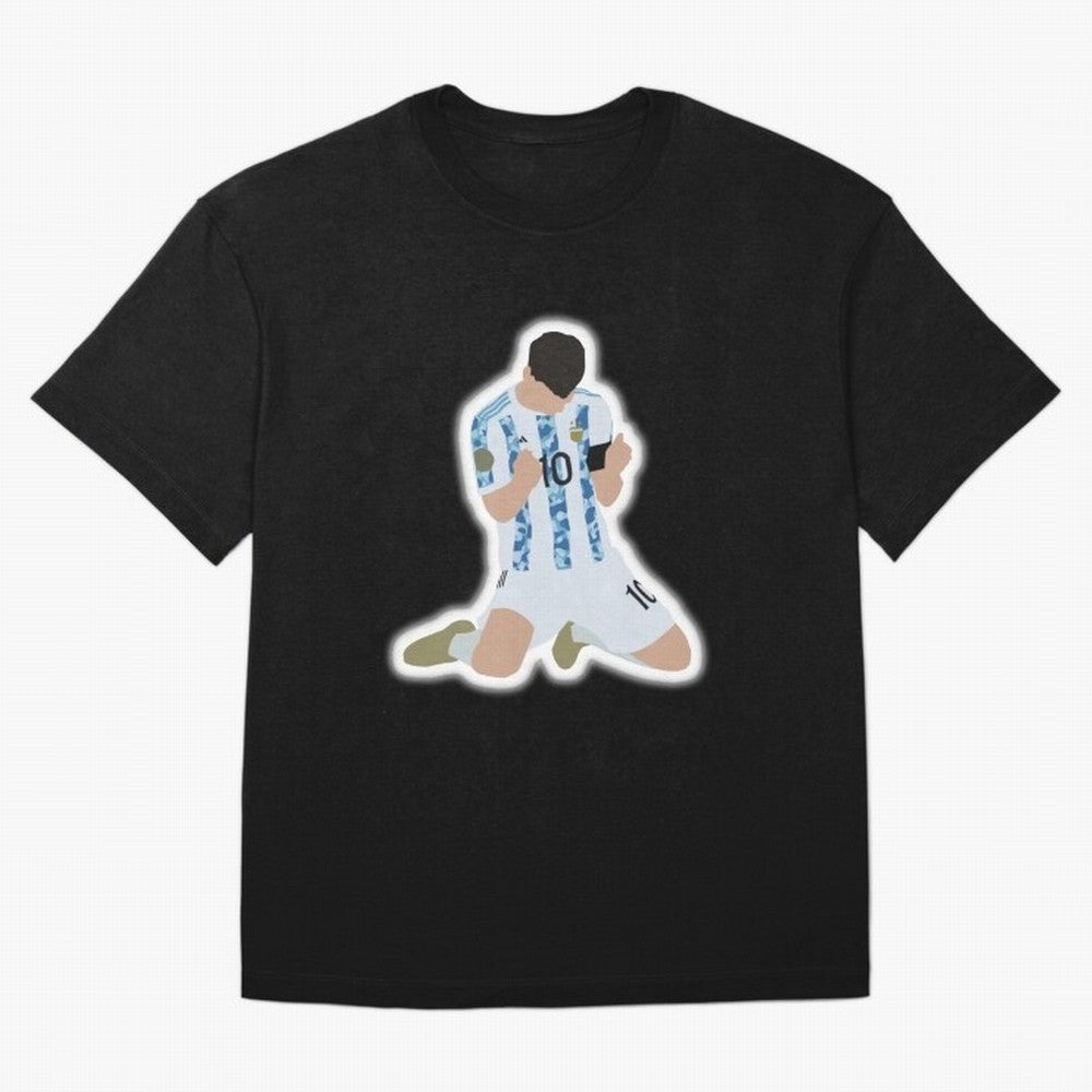 Messi Art Illustration Essential T-Shirt Show Up for the Glory of Global Football Passion for FIFA World Cup 2026 USA Canada Mexico, Driven by Neymar, Haaland and Cristiano Ronaldo, England and Germany, Football History, Final Match Energy, Crowd