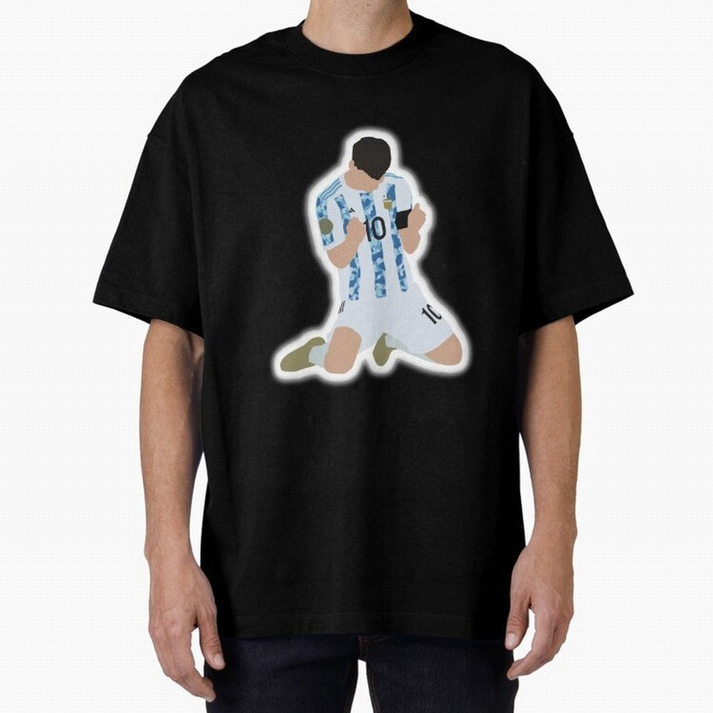 Messi Art Illustration Essential T-Shirt Show Up for the Glory of Global Football Passion for FIFA World Cup 2026 USA Canada Mexico, Driven by Neymar, Haaland and Cristiano Ronaldo, England and Germany, Football History, Final Match Energy, Crowd