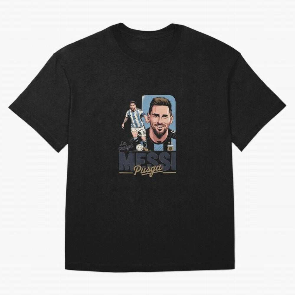 Lionel Messi Argentinian La Pulga Oversized T-Shirt Honor Football Greatness during Global Football Passion for FIFA World Cup 2026 USA Canada Mexico, Inspired by CR7, England, Supporter Pride, Iconic Celebrations, Legendary Names and Global Match