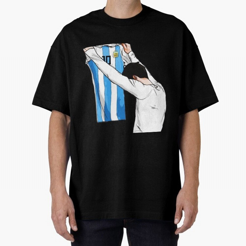 Lionel Messi holding his shirt, Argentina copa america Classic T-Shirt Create the FIFA World Cup 2026 Journey through Mbappe and Neymar Highlights, Brazil Pride, Football History, Final Match Energy, Crowd Noise and Once in a Lifetime Moments;