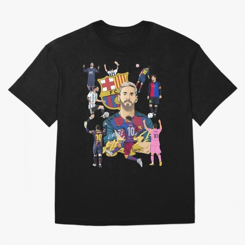 MESSI10 Oversized T-Shirt Elevate Global Football Passion for FIFA World Cup 2026 Group Stage, Featuring Messi, CR7 and Mbappe, England, Match Day Excitement, Supporter Culture, Golden Goals and Global Football Passion; Perfect for People Who Love