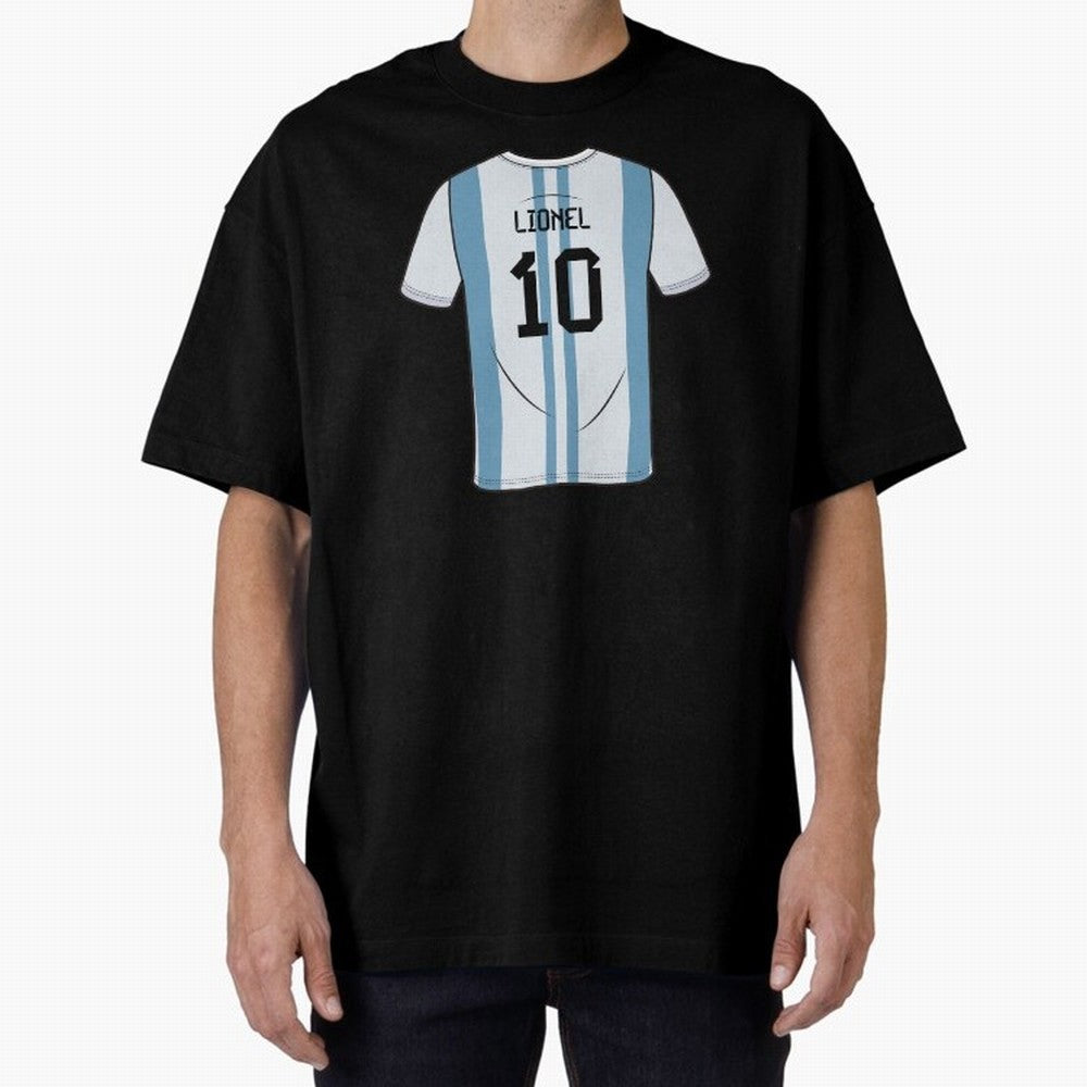 LeoMessi Jersey Illustration 2022 Oversized T-Shirt Celebrate Classic Football Spirit in Match Day Hype around FIFA World Cup 2026, Cristiano Ronaldo, Haaland and CR7, Argentina and Brazil, Global Supporter Spirit, Legendary Goals, National Colors