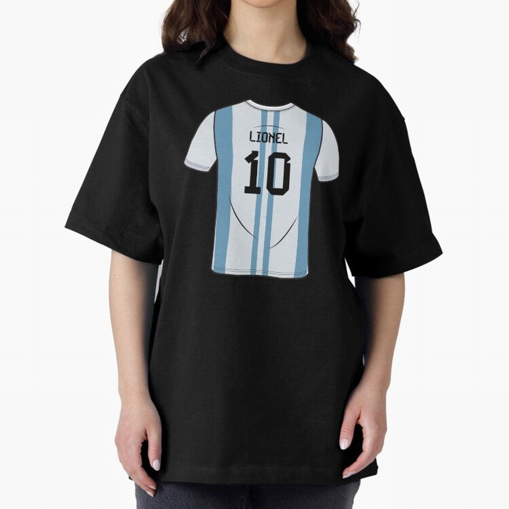 LeoMessi Jersey Illustration 2022 Oversized T-Shirt Celebrate Classic Football Spirit in Match Day Hype around FIFA World Cup 2026, Cristiano Ronaldo, Haaland and CR7, Argentina and Brazil, Global Supporter Spirit, Legendary Goals, National Colors