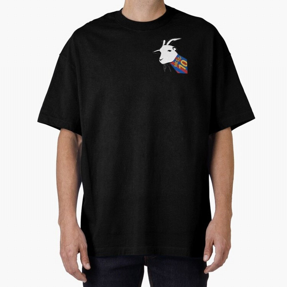 Messi Goat Barcelona Oversized T-Shirt Mark Global Football Passion for FIFA World Cup 2026 Group Stage, Connected to Messi, Argentina, Tournament Hype, Historic Matchups, Family Viewing Parties and Global Sports Pride; Great for Watch Parties,