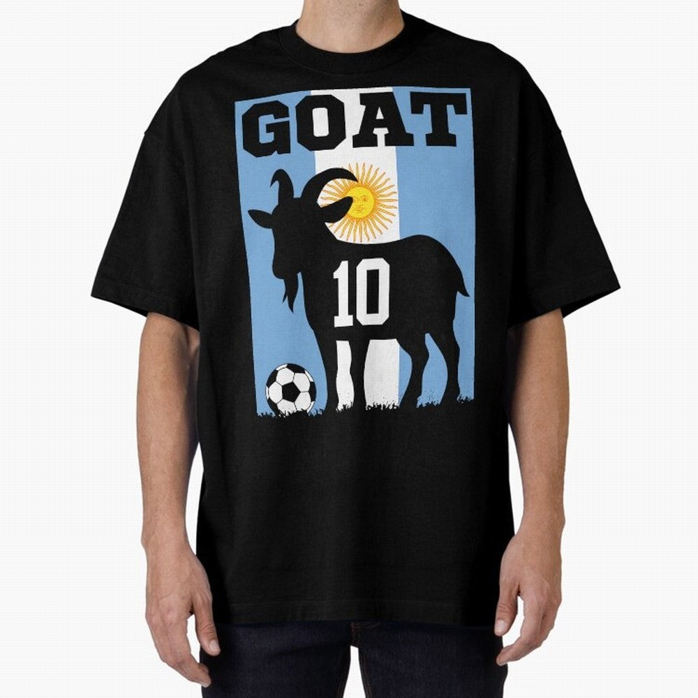 Argentina World Cup 2026 The Goat 10 Oversized T-Shirt Represent FIFA World Cup 2026 USA Canada Mexico Featuring Messi, Portugal Energy, Retro Football Energy, Iconic Rivalries, Trophy Chase Drama and Stadium Atmosphere; Perfect for Fans,