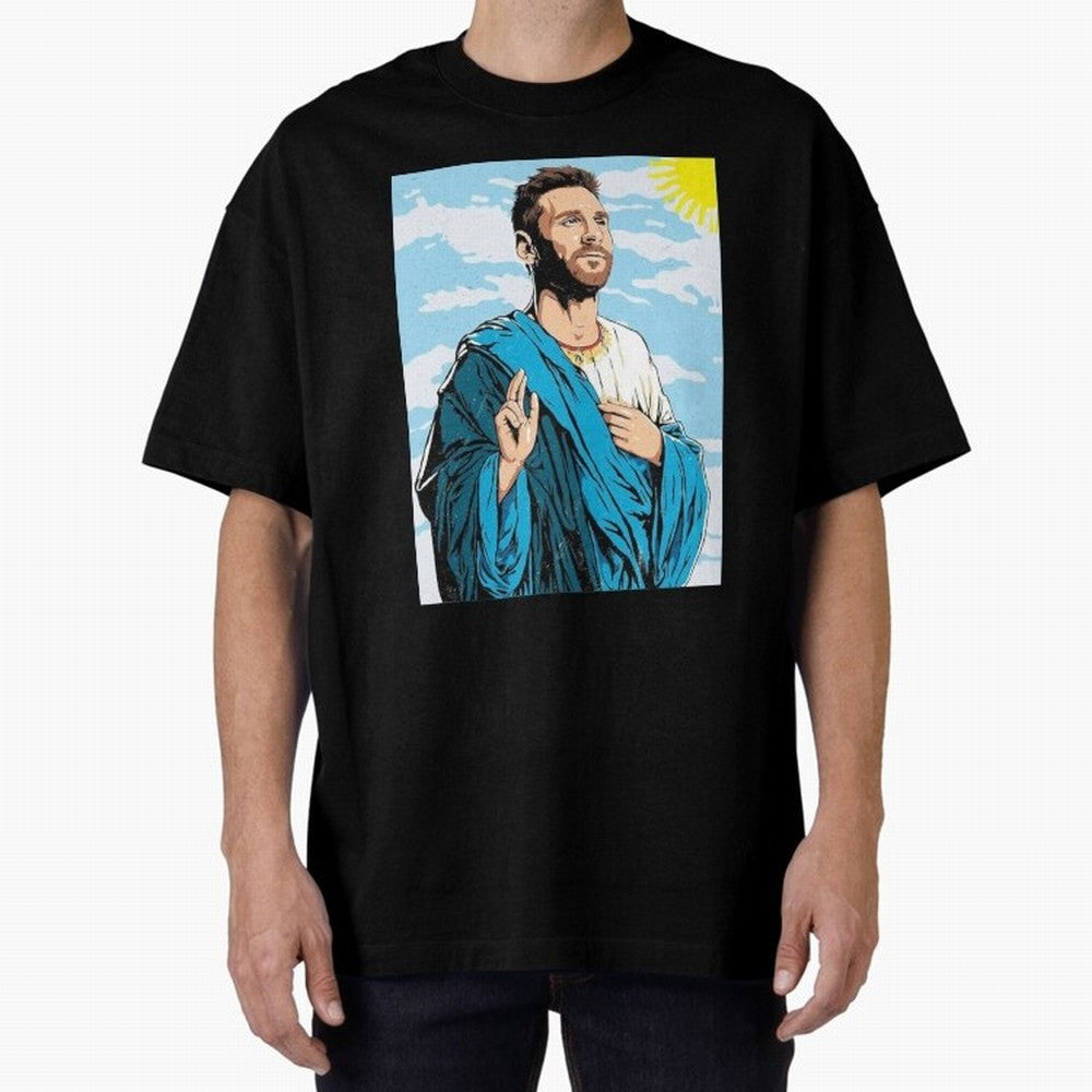 messi god Oversized T-Shirt Remember Iconic Moments from FIFA World Cup 2026 Group Stage Driven by Messi, CR7 and Mbappe, Argentina, France and Brazil Energy, Worldwide Fan Energy, Dramatic Goals, Stadium Lights and Championship Celebrations; Ideal