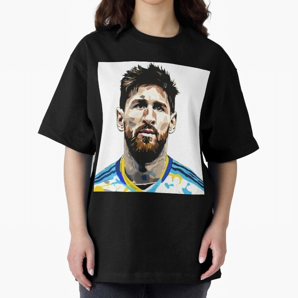 Lionel Messi Oversized T-Shirt Carry the Dream of FIFA World Cup 2026 Capturing Cristiano Ronaldo, Portugal Energy, Sports Nostalgia, International Competition, Famous Players and Unforgettable Victories; Ideal for Fans Who Follow Messi, Cristiano