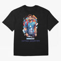 Lionel Messi Captain Argentina Oversized T-Shirt Celebrate Global Passion for FIFA World Cup 2026 USA Canada Mexico for Fans of Mbappe and Neymar and Portugal, Bringing Football Festival Excitement, Trophy Ambitions, Country Rivalries and Star