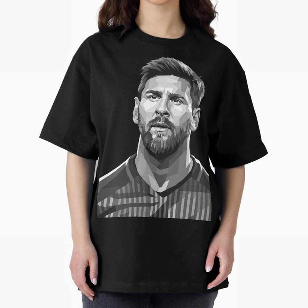 Messi grayscale Oversized T-Shirt Bring Legendary Rivalry Energy to FIFA World Cup 2026 Group Stage Spirit, Featuring Brazil, Portugal and Argentina, CR7, Supporter Pride, Iconic Celebrations, Legendary Names and Global Match Day Energy; Ideal for