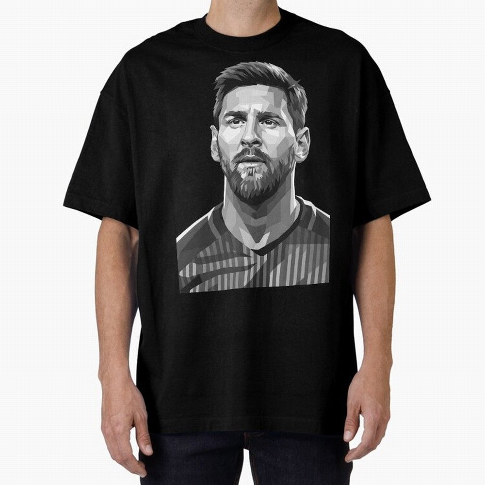 Messi grayscale Oversized T-Shirt Bring Legendary Rivalry Energy to FIFA World Cup 2026 Group Stage Spirit, Featuring Brazil, Portugal and Argentina, CR7, Supporter Pride, Iconic Celebrations, Legendary Names and Global Match Day Energy; Ideal for
