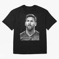 Messi grayscale Oversized T-Shirt Bring Legendary Rivalry Energy to FIFA World Cup 2026 Group Stage Spirit, Featuring Brazil, Portugal and Argentina, CR7, Supporter Pride, Iconic Celebrations, Legendary Names and Global Match Day Energy; Ideal for