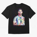 Messi wpap Classic T-Shirt Celebrate Unforgettable Nights in Global Football Passion for FIFA World Cup 2026 USA Canada Mexico, Centered on Messi and Cristiano Ronaldo, Argentina, Vintage Soccer Flavor, Modern Football Stars, National Flags and