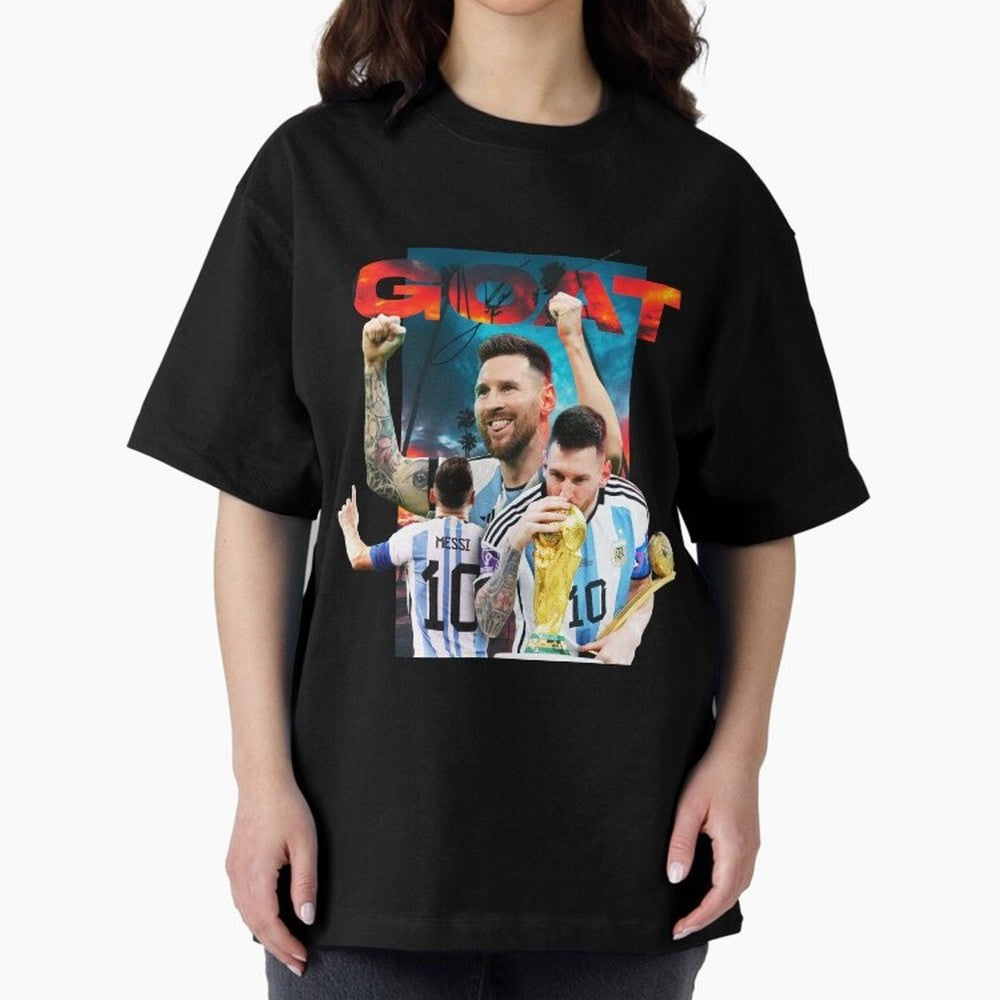 Messi GOAT Classic T-Shirt Bring Trophy Dreams to the FIFA World Cup 2026 Journey through Neymar Highlights, Brazil Pride, Classic Soccer Heritage, Championship Pressure, Fan Loyalty and International Pride; Great for Watch Parties, Sports Bars,