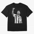 Messi grayscale Oversized T-Shirt Celebrate Football Dreams Across FIFA World Cup 2026 USA Canada Mexico for Fans of Mbappe and Neymar and Argentina and Brazil, Bringing Football Passion, Legendary Performances, Festival Vibes and Supporter