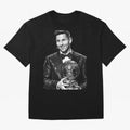 Messi grayscale Oversized T-Shirt Show Up for the Glory of FIFA World Cup 2026 for Fans of Messi and Cristiano Ronaldo and Brazil, Bringing Sports Nostalgia, International Competition, Famous Players and Unforgettable Victories; Perfect for People