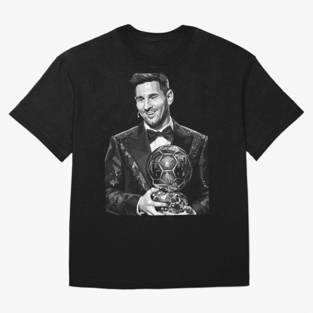 Messi grayscale Oversized T-Shirt Show Up for the Glory of FIFA World Cup 2026 for Fans of Messi and Cristiano Ronaldo and Brazil, Bringing Sports Nostalgia, International Competition, Famous Players and Unforgettable Victories; Perfect for People