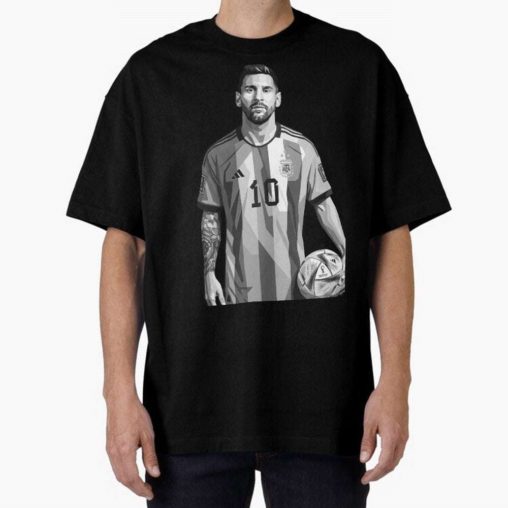 Messi grayscale Classic T-Shirt Support Your Favorite Stars during the FIFA World Cup 2026 USA Canada Mexico Journey through Messi, Neymar and Mbappe Highlights, Argentina, France and Brazil Pride, Vintage Soccer Flavor, Modern Football Stars,