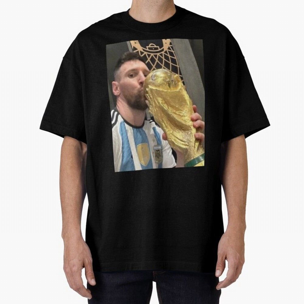 lionel Messi Oversized T-Shirt Mark FIFA World Cup 2026 USA Canada Mexico with Mbappe, Brazil Energy, Sports Nostalgia, International Competition, Famous Players and Unforgettable Victories; Great for Watch Parties, Sports Bars, Family Nights, Fan
