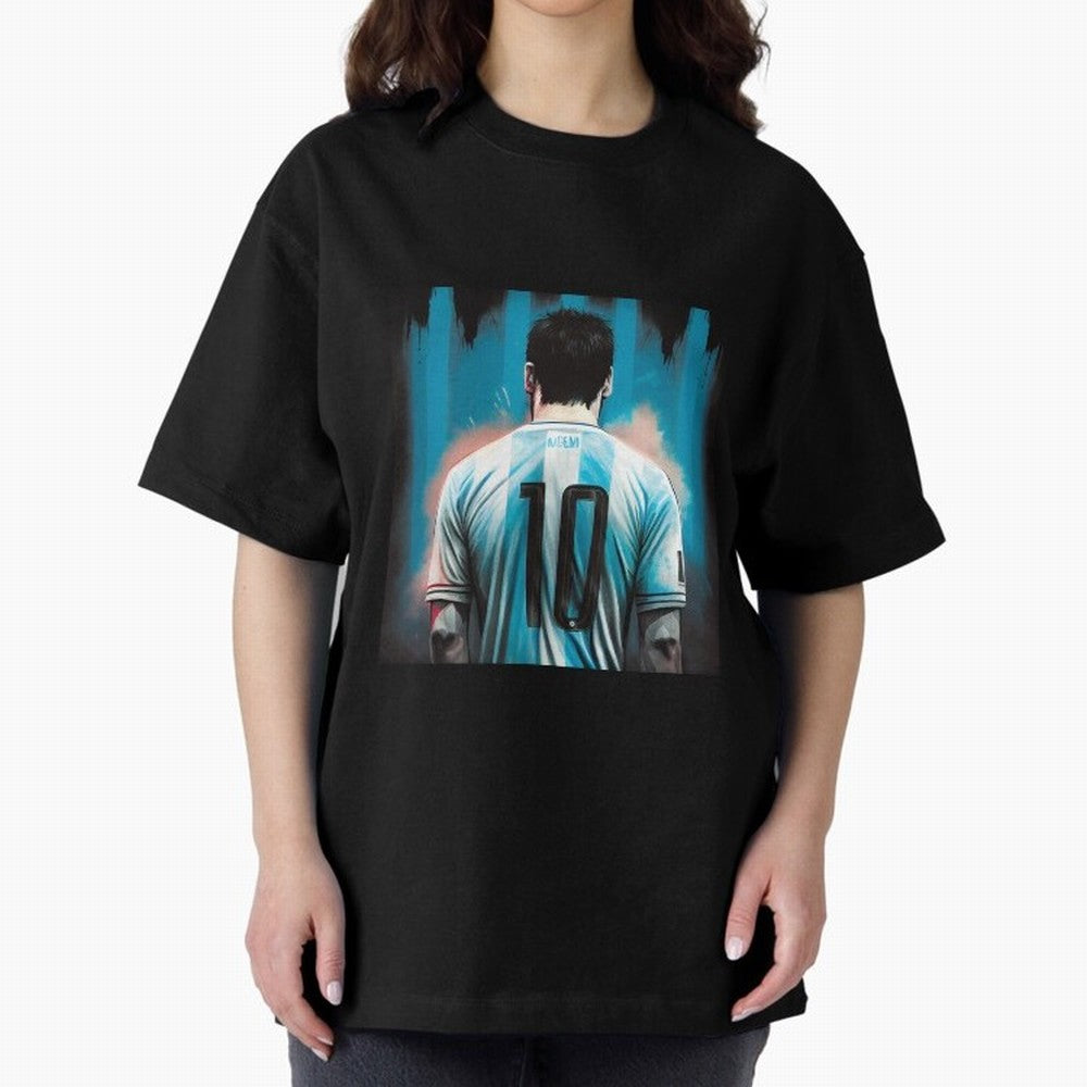 Lionel Messi Oversized T-Shirt Carry National Pride through FIFA World Cup 2026 Group Stage Spirit, Driven by Argentina and Brazil, Mbappe and Neymar, Match Day Excitement, Supporter Culture, Golden Goals and Global Football Passion; Built for