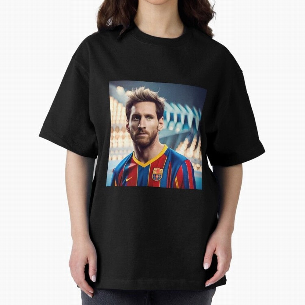 Messi Photo Realistic Paint Art Classic T-Shirt Create FIFA World Cup 2026 Group Stage Spirit, Inspired by Portugal, Spain and Germany, Mbappe and Neymar, Sports Nostalgia, International Competition, Famous Players and Unforgettable Victories;
