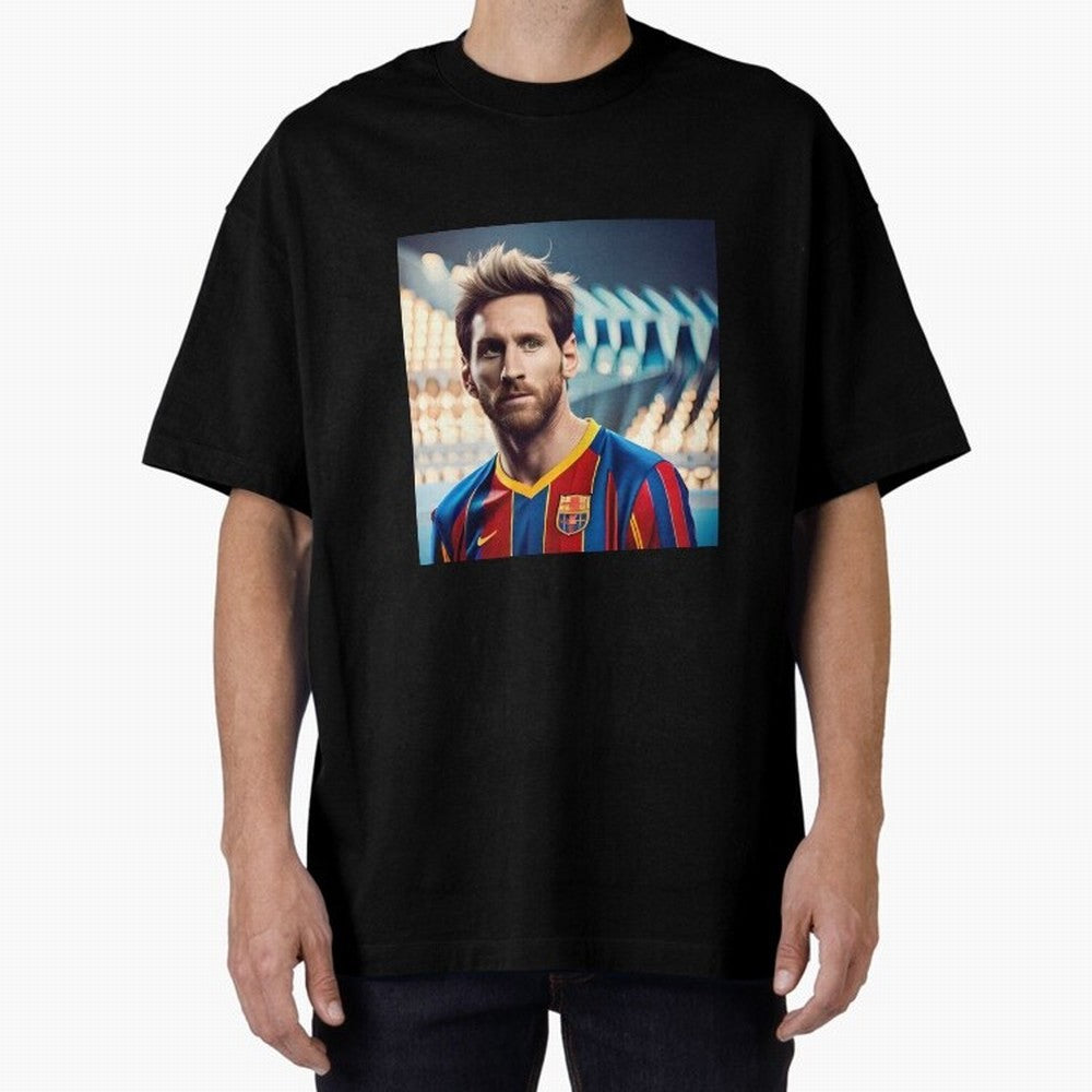Messi Photo Realistic Paint Art Classic T-Shirt Create FIFA World Cup 2026 Group Stage Spirit, Inspired by Portugal, Spain and Germany, Mbappe and Neymar, Sports Nostalgia, International Competition, Famous Players and Unforgettable Victories;