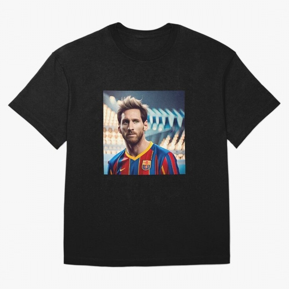 Messi Photo Realistic Paint Art Classic T-Shirt Create FIFA World Cup 2026 Group Stage Spirit, Inspired by Portugal, Spain and Germany, Mbappe and Neymar, Sports Nostalgia, International Competition, Famous Players and Unforgettable Victories;