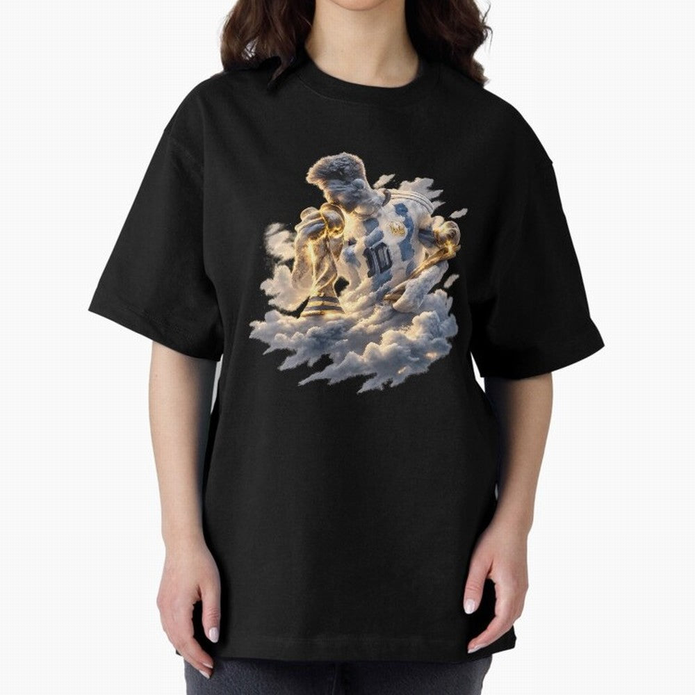 Lionel Messi ¨C Divine Number 10 Oversized T-Shirt Make Every Match About FIFA World Cup 2026 Spirit, with England, Messi and Cristiano Ronaldo, Sports Nostalgia, International Competition, Famous Players and Unforgettable Victories; Perfect for