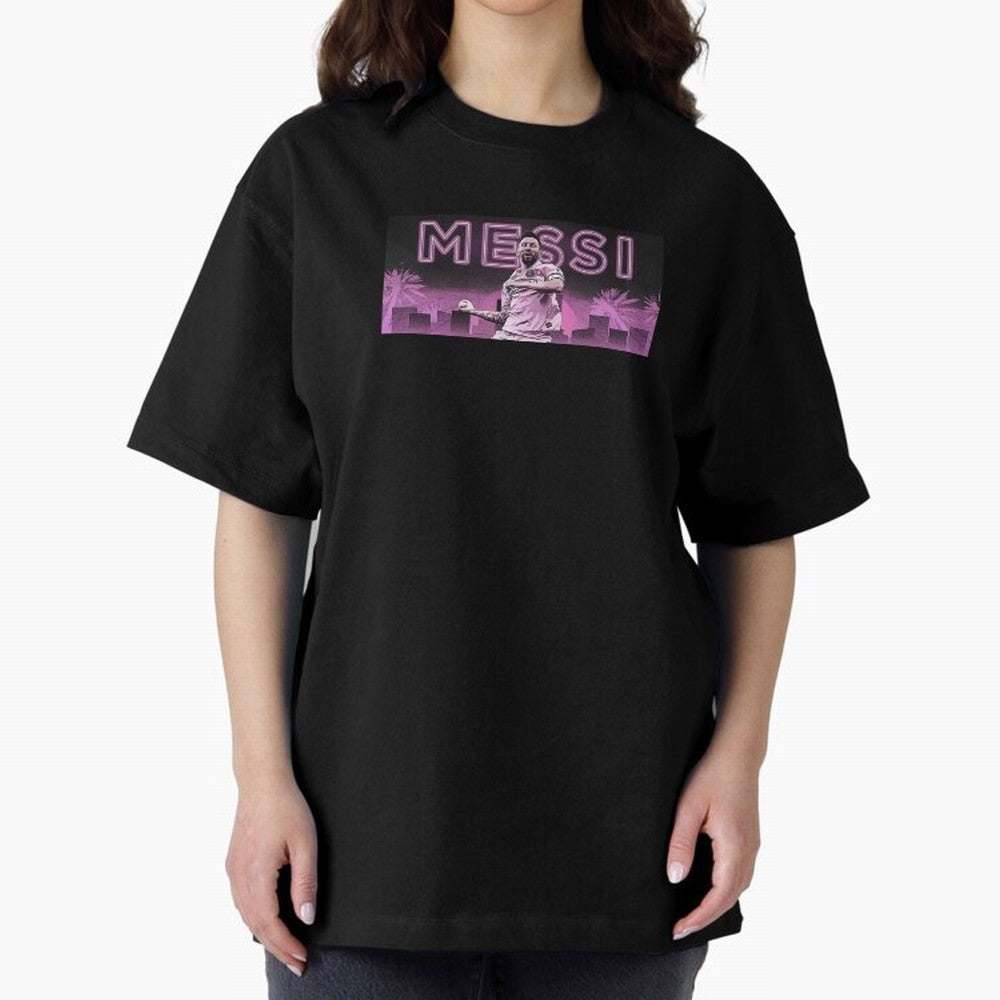 Miami Messi Oversized T-Shirt Bring Retro Soccer Energy to Global Football Passion for FIFA World Cup 2026 Group Stage, Driven by Messi and Cristiano Ronaldo, Argentina, France and Brazil, Goal Celebration Energy, Supporter Heritage, Football Icons