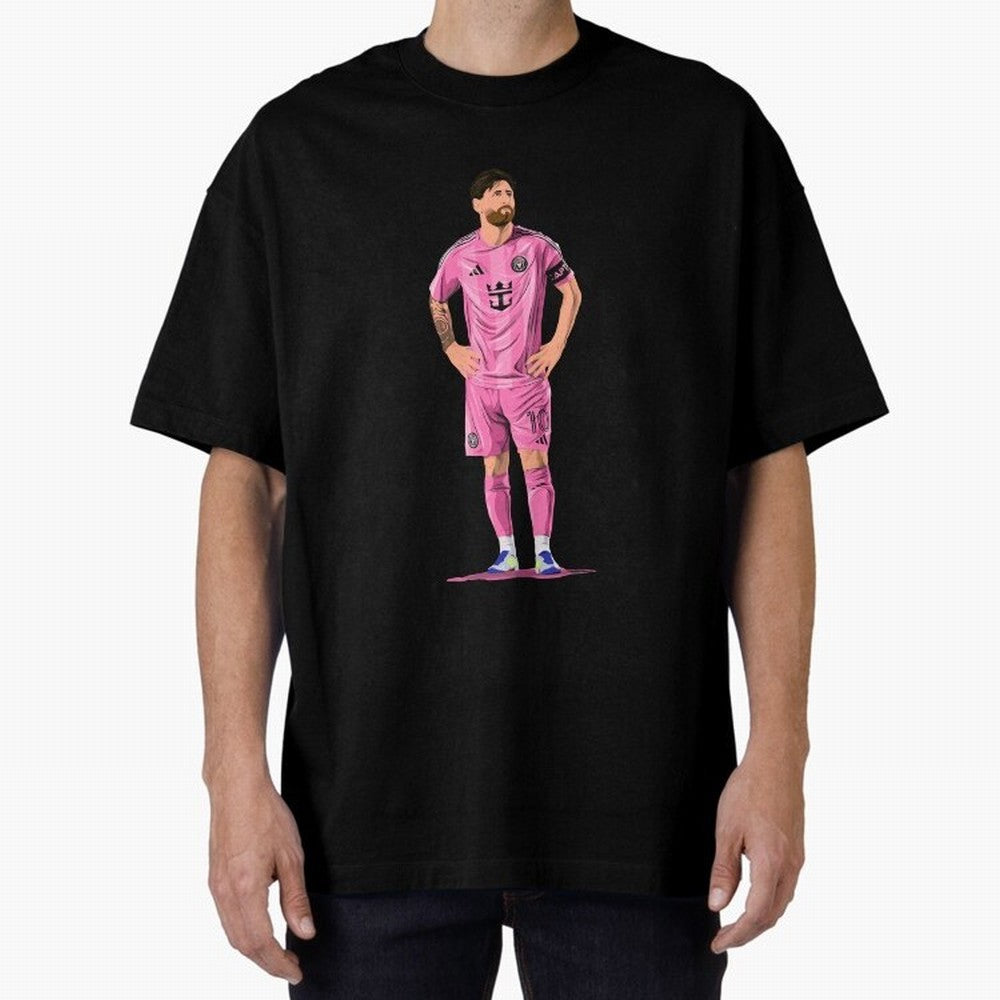 Lionel Messi Vector Oversized T-Shirt Join the Countdown to Global Football Passion for FIFA World Cup 2026 Group Stage, with Messi and Cristiano Ronaldo, England, Stadium Chants, National Pride, Trophy Dreams and Unforgettable Football Memories;