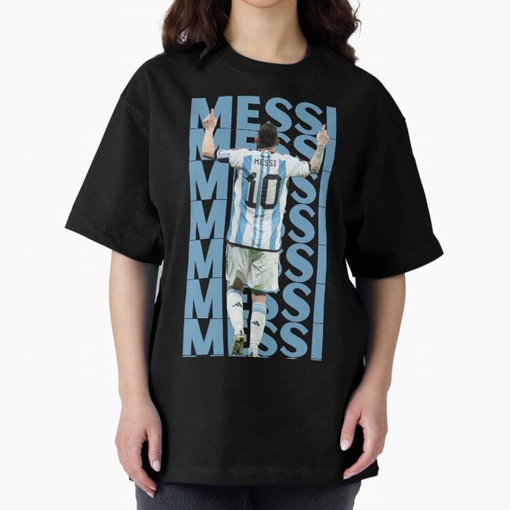 Lionel Messi | 10 | Argentina | Barcelona | Goat Oversized T-Shirt Bring International Match Energy to FIFA World Cup 2026 Group Stage Driven by Mbappe, Argentina Energy, Football Passion, Legendary Performances, Festival Vibes and Supporter