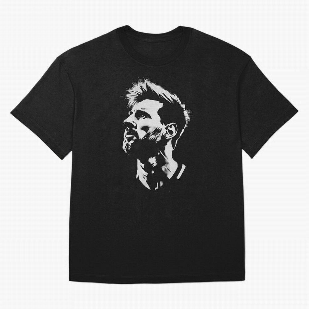 Messi Stencil Graphic poster design Classic T-Shirt Celebrate Football Heritage in FIFA World Cup 2026 USA Canada Mexico Built around Messi, Netherlands Energy, Champion Mindset, Group Stage Buzz, Knockout Tension and Passionate Fan Culture; Made