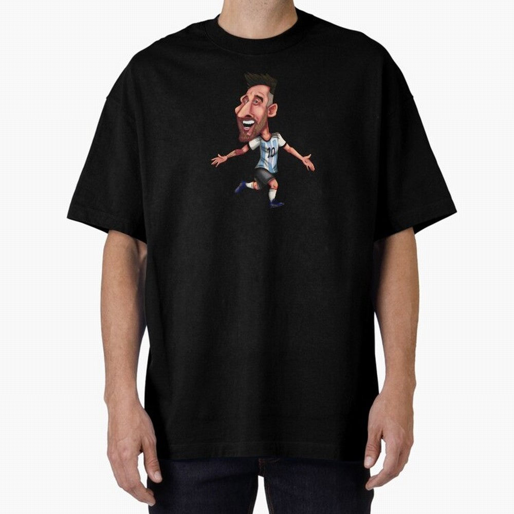 Lionel Messi Sticker Oversized T-Shirt Follow the Road to FIFA World Cup 2026 Featuring Neymar, Germany Energy, Global Supporter Spirit, Legendary Goals, National Colors and Tournament Celebration; Perfect for People Who Love Argentina, Brazil,