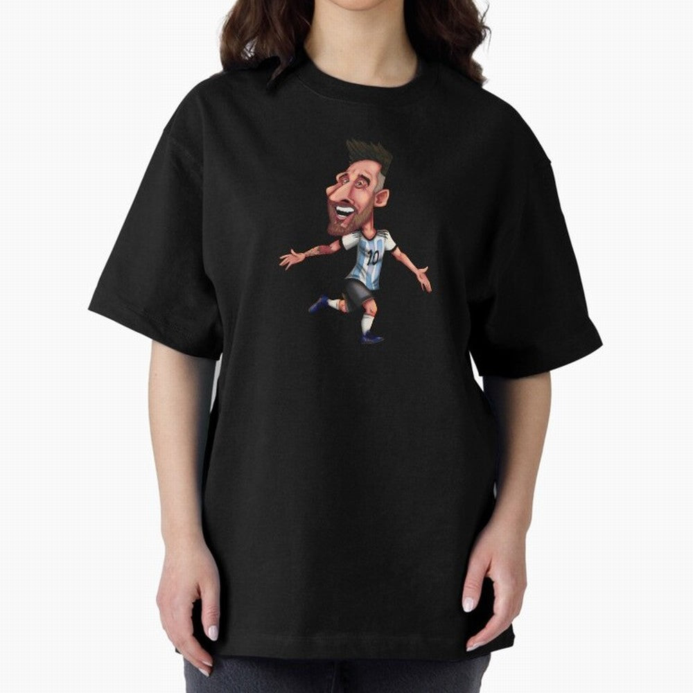 Lionel Messi Sticker Oversized T-Shirt Follow the Road to FIFA World Cup 2026 Featuring Neymar, Germany Energy, Global Supporter Spirit, Legendary Goals, National Colors and Tournament Celebration; Perfect for People Who Love Argentina, Brazil,