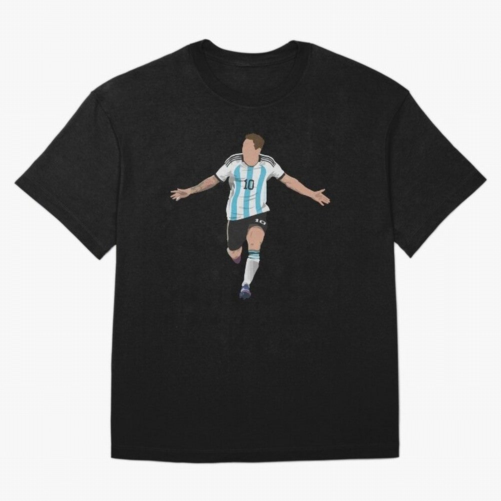 Messi Goal World Cup 2022 Oversized T-Shirt Celebrate Classic Football Spirit in FIFA World Cup 2026 USA Canada Mexico for Fans of CR7 and Messi and England, France and Netherlands, Bringing Stadium Chants, National Pride, Trophy Dreams and